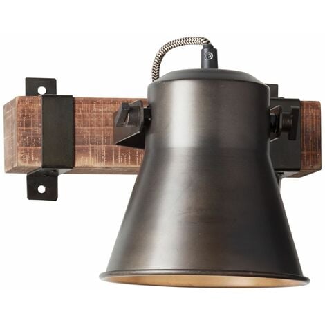 BRILLIANT Lampe Plow Wandspot schwarz stahl 1x A60, E27, 10W, geeignet für  Normallampen (nicht enthalten) Kopf