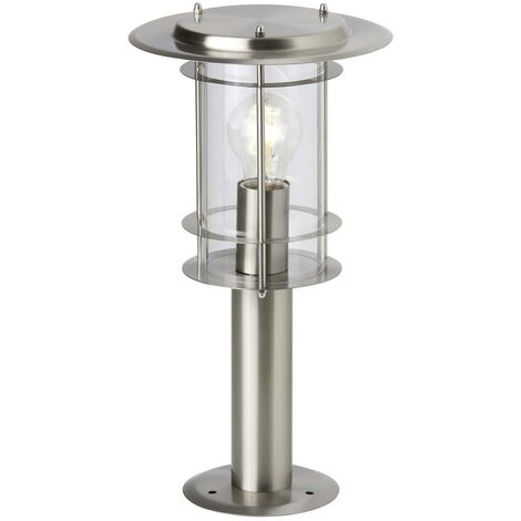 BRILLIANT Lampe York Außensockelleuchte 40cm edelstahl 1x A60, E27, 40W,  geeignet für Normallampen (nicht enthalten) IP-