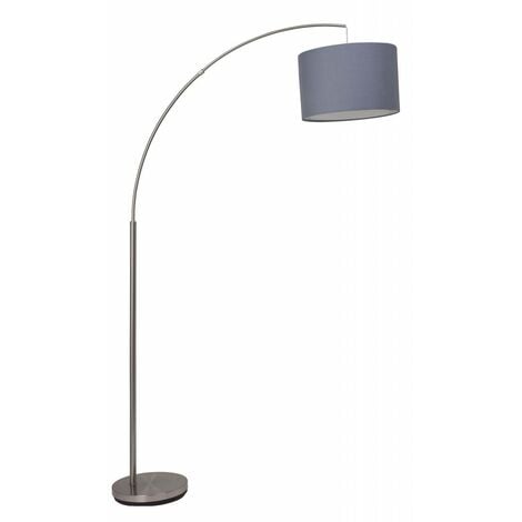 BRILLIANT Lampe Clarie Bogenstandleuchte 1,8m eisen/grau 1x A60, E27, 60W,  geeignet für Normallampen (nicht