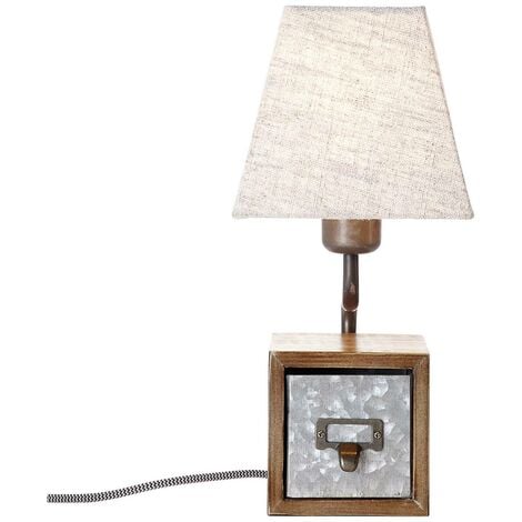 BRILLIANT Lampe Casket Tischleuchte zink antik/beige 1x A60, E27, 25W,  geeignet für Normallampen (nicht enthalten)