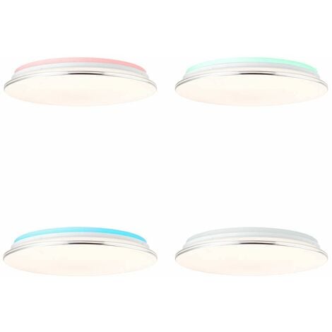 BRILLIANT Lampe Edna LED Deckenleuchte 50cm weiß/chrom 1x 32W LED integriert,  (3125lm, 3000-6000K) Stufenlos | Deckenlampen
