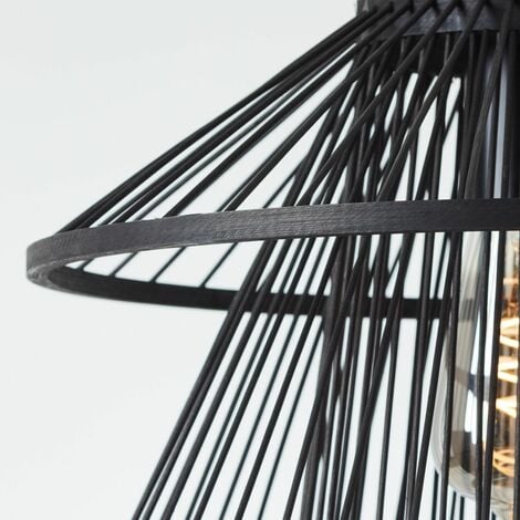 BRILLIANT Lampe, Hartland Pendelleuchte 35cm schwarz, 1x A60, E27, 25W,  Kabel kürzbar / in der Höhe einstellbar