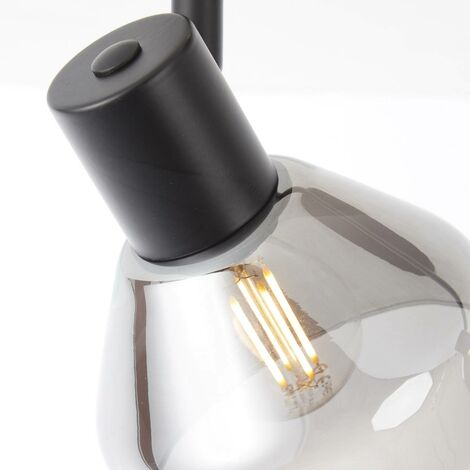 BRILLIANT Lampe Reflekt Spotrohr 2flg schwarzmatt/rauchglas 2x D45, E14,  18W, geeignet für Tropfenlampen (nicht enthalten)