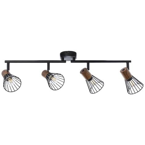 BRILLIANT Lampe Manama Spotrohr 4flg E14, geeignet 18W, 4x holz matt dunkel/schwarz Tropfenlampen D45, ( für