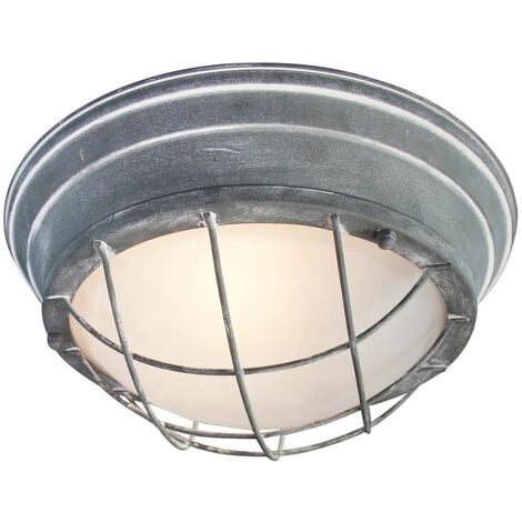 und Lampe geeignet Deckenleuchte für grau E27, Beton/weiß Typhoon 29cm 30W, Wand- 1x A60, BRILLIANT