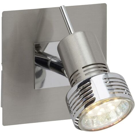 BRILLIANT Lampe Kassandra LED eisen/chrom Wandspot 1x (250lm, GU10, 3W LED-Reflektorlampe inklusive, LED-PAR51