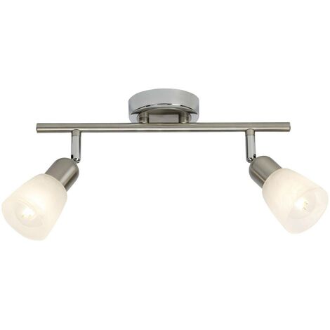 BRILLIANT Lampada Bethany Spot LED Orientabile 3 Luci | Ferro/Cromo/Alabastro Bianco | Lampadine LED D45 4W Incluse (450lm, 2700K) | Classe Energetica A++