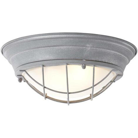 BRILLIANT Lampe Typhoon Wand- und Deckenleuchte 34cm grau Beton/weiß 2x A60,  E27, 30W, geeignet für
