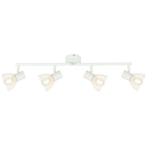 BRILLIANT Lampe Elhi Spotrohr 4flg weiß 4x D45, E14, 40W, geeignet für  Tropfenlampen (nicht enthalten) Köpfe