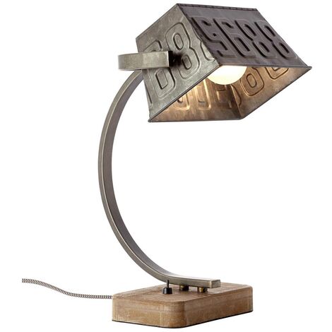 BRILLIANT Lampe (nicht schwarz für Tischleuchte A60, 1x 40W, geeignet E27, stahl/braun Normallampen Drake enthalten)