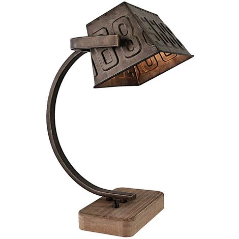 BRILLIANT Lampe Drake Tischleuchte schwarz stahl/braun 1x A60, E27, 40W,  geeignet für Normallampen (nicht enthalten)