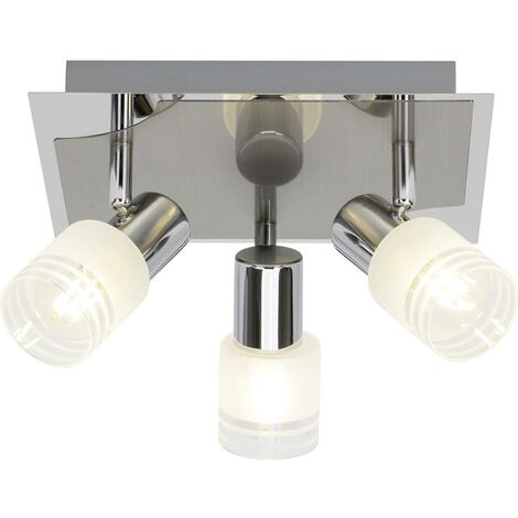 BRILLIANT Lampe Lea LED Spotrondell 3flg eisen/chrom/weiß 3x LED-D45, E14,  4W LED-Tropfenlampe