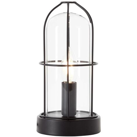 BRILLIANT Lampe Storm Tischleuchte schwarz 1x D45, E14, 40W, geeignet für  Tropfenlampen (nicht enthalten) Mit Schnurzwischenschalter