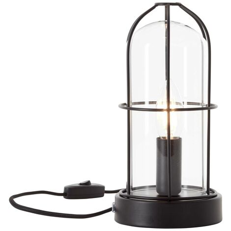 geeignet enthalten) Mit D45, schwarz 40W, Schnurzwischenschalter Tropfenlampen E14, 1x Tischleuchte BRILLIANT Storm Lampe (nicht für