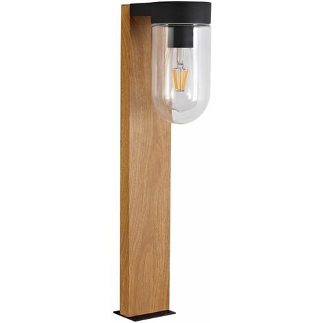 BRILLIANT Lampe Cabar E27, Normallampen holz geeignet (nicht 55cm 1x Außensockelleuchte A60, 40W, dunkel/schwarz für