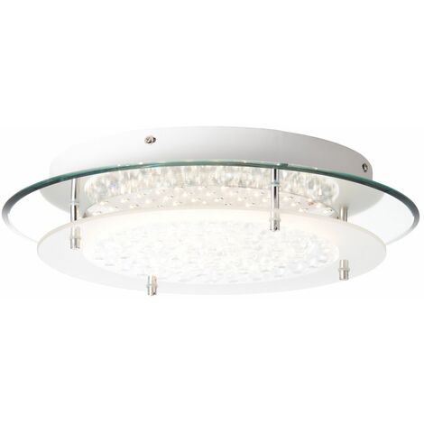 chrom/transparent 16W (1800lm, LED 1x und 36cm 3000- Brelight Jolene Lampe Wand- Deckenleuchte integriert, LED