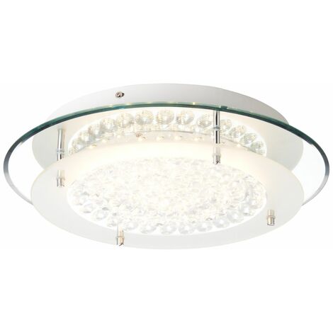 36cm Wand- (1800lm, Lampe 1x chrom/transparent Jolene Deckenleuchte Brelight 3000- LED LED integriert, und 16W