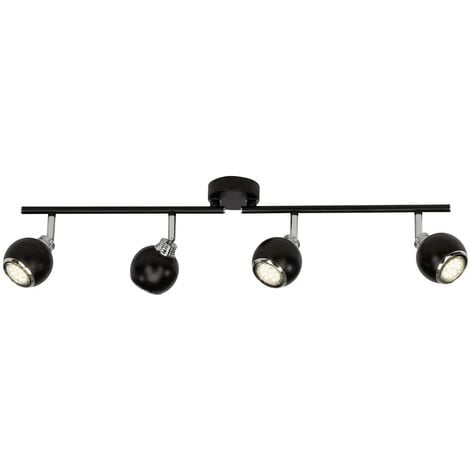 BRILLIANT Lampe Ina LED 3W 4flg Spotrohr schwarz/chrom LED-Reflektorlampen inklusive, LED-PAR51, 4x ( GU10