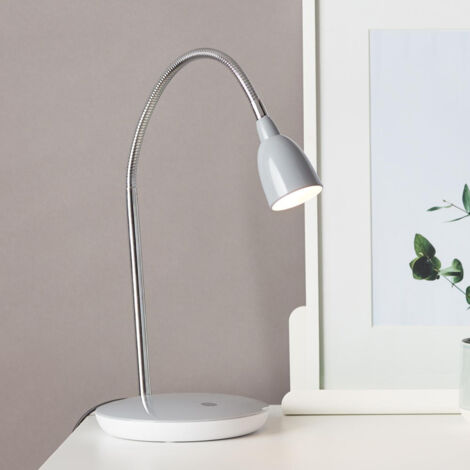 BRILLIANT Lampe Anthony LED Tischleuchte titan  1x 2.4W LED integriert, (200lm, 3000K)  Mit Druckschalter an der Basis