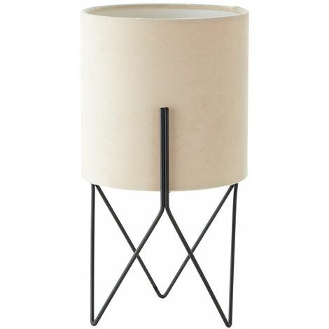 BRILLIANT Atami Tischleuchte schwarz/beige 1x D45, E14, 28W, geeignet für  Tropfenlampen (nicht enthalten)