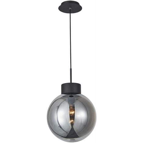 BRILLIANT Lampe geeignet A60, enthalten) 1x 30cm (nicht 60W, Pendelleuchte Normallampen E27, für Astro schwarz/rauchglas