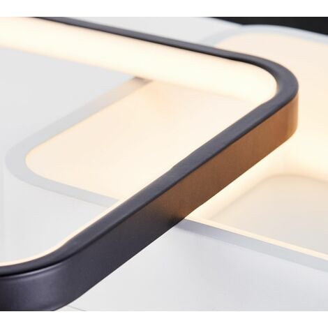 BRILLIANT Lampe, Cava LED Deckenleuchte 40x40cm CCT weiß/schwarz, 1x LED  integriert, 42W LED integriert, (5000lm,