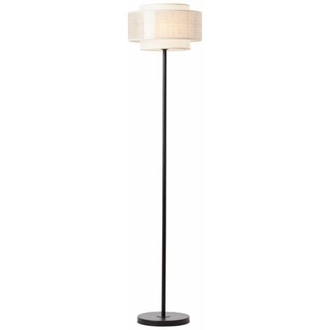 BRILLIANT Lampe, Odar Standleuchte 1flg schwarz/beige, 1x A60, E27, 42W,  Mit Fußschalter