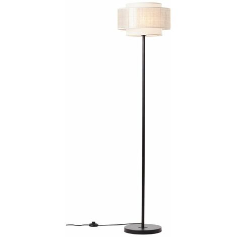 Odar Lampe, 42W, Mit 1flg BRILLIANT Fußschalter 1x schwarz/beige, E27, Standleuchte A60,