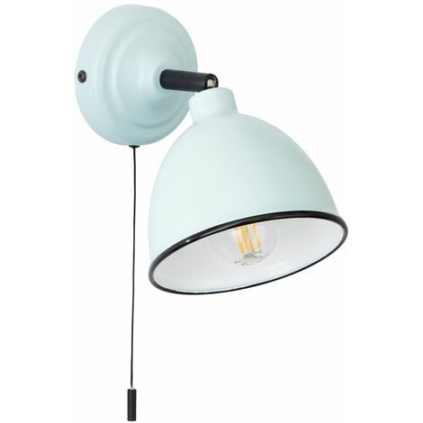 BRILLIANT Lampe Telio Wandleuchte Zugschalter hellblau 1x D45, E14, 28W,  geeignet für Tropfenlampen (nicht enthalten) Mit
