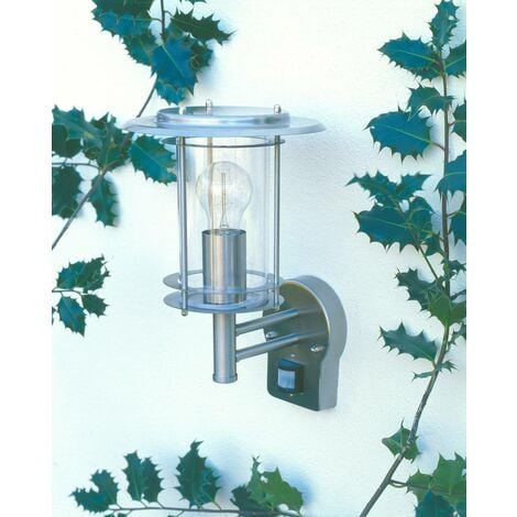 BRILLIANT Lampe York Außenwandleuchte 1x g.f. stehend A60, ent. edelstahl E27, IP- Normallampen Bewegungsmelder n. 40W