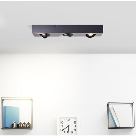 Brilliant Doro LED Deckenleuchte 3flg sand schwarz, Metall, 3x LED, GU10,  4,5 W, LED-Reflektorlampen