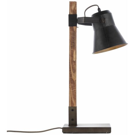 BRILLIANT Lampe, Decca Tischleuchte E27, nachhaltiger 10W, Waldwirtschaft aus A60, Holz (FSC) schwarz 1x stahl