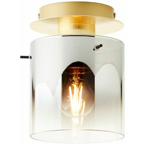 BRILLIANT Osaki Deckenleuchte 1flg gold/rauchglas 1x A60, E27, 52W,  geeignet für Normallampen (nicht enthalten) | Deckenlampen