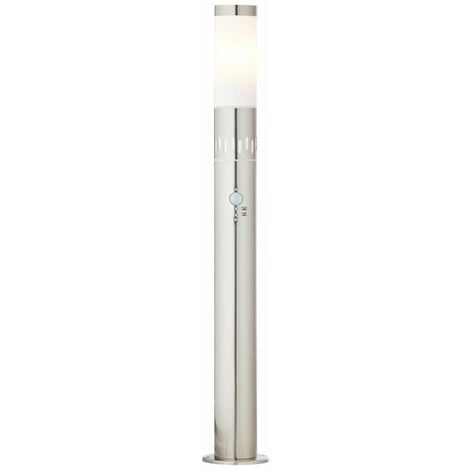 BRILLIANT Lampe, Leigh Außenstandleuchte edelstahl, A60, 1x E27, Bewegungsmelder 44 - spritzwassergeschützt 80cm IP-Schutzart: 11W