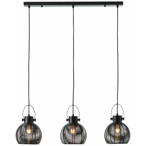BRILLIANT Lampe Sambo Pendelleuchte für schwarz enthalten) E27, geeignet 3flg Reihe Normallampen 3x 60W, (nicht A60