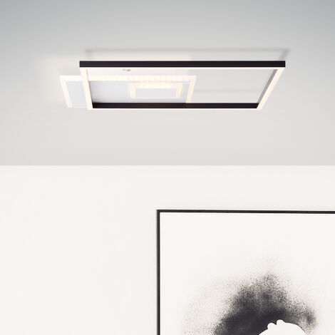Brilliant Iorgo , schwarz/weiß, integriert, LED Deckenaufbau-Paneel 44x44cm 1x W (Lichtstrom: LED 40 Metall/Kunststoff