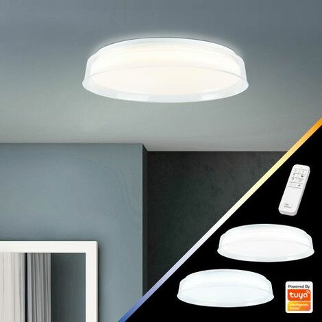 Deckenleuchte BRILLIANT (Lichtstrom: LED Leanna 24W transparent/weiß integriert, 41cm LED LED integriert, Tuya-App 1x