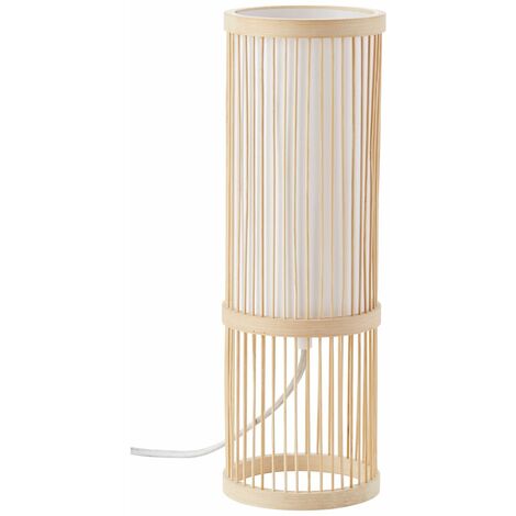 BRILLIANT Lampe Nori Tischleuchte natur/weiß 1x A60, E27, 40W, g.f.  Normallampen n. ent. Mit Schnurzwischenschalter