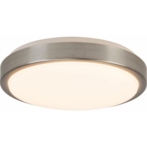 BRELIGHT Lampe, Livius LED Wand- und Deckenleuchte 30cm nickel/alu/weiß,  Metall/Kunststoff, 1x 18W LED