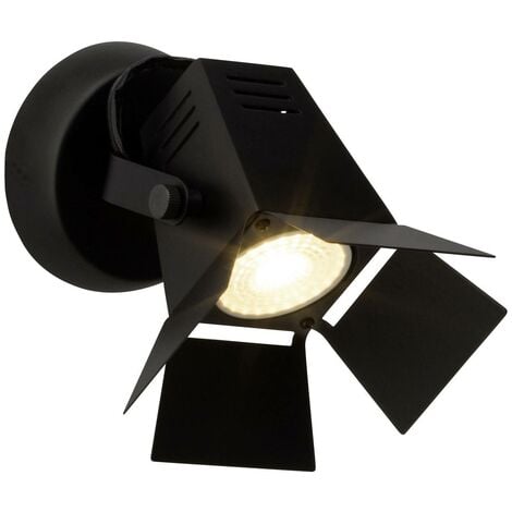 BRILLIANT Lampe LED-Reflektorlampe Wandspot Movie GU10, schwarz (380lm, 5W 1x LED-PAR51, inklusive, matt LED