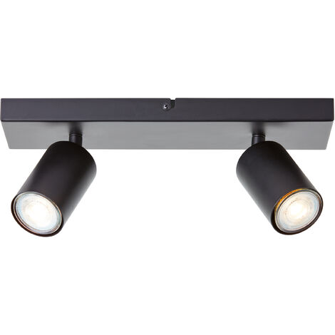Brilliant Jello LED Spotbalken 2flg schwarz matt, Metall, 2x LED, GU10, 5  W, LED-Reflektorlampen inklusive (