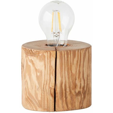 BRILLIANT Lampe, Trabo Tischleuchte 10cm kiefer Holz, gebeizt, (nicht 1x A60, enthalten) 25W,Normallampen E27