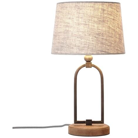 BRILLIANT Lampe, Tosh Tischleuchte antik holz/schwarz korund, 1x A60, E27,  40W, Holz aus nachhaltiger Waldwirtschaft (FSC)