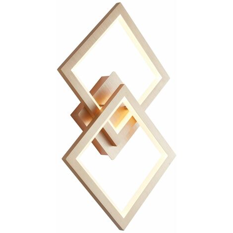 BRILLIANT Lampe, 18W Metall/ Kunststoff, alu/gold, integriert, und Gwyn Deckenleuchte LED 1x (950lm, 3000K), Wand- A LED