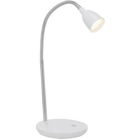 BRILLIANT Lampe Anthony Druckschalter Tischleuchte 2.4W (200lm, Mit integriert, LED 1x 3000K) eisen/weiß LED