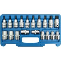 SW-Stahl Schraubendreheinsätze T und E-Profil, 19-teilig, 1/2 Zoll T 30 - T 70 / E 10 - E 24, 04180L