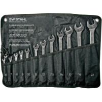 SW-Stahl 00912L Gabelringschlüsselsatz 6-22 mm, 12-teilig I Ringschraubenschlüssel I Doppel-Schraubenschlüssel I Ringschlüssel-Set I Maulschlüssel I Ringmaulschlüssel