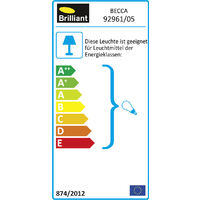 Becca A60, E27, weiß (nicht 60W, 2x enthalten) für Normallampen geeignet BRILLIANT Fußschalter Standleuchte Mit Lampe