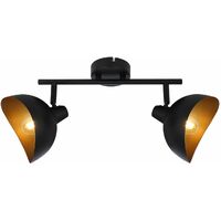 BRILLIANT Lampe Layton Spotrohr 2flg schwarz matt/gold 2x D45, E14, 25W,  geeignet für Tropfenlampen (nicht