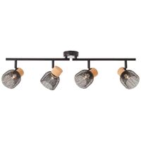 BRILLIANT Lampe Flaka Spotrohr 4flg schwarz matt 4x QT14, G9, 6W, geeignet für Stiftsockellampen (nicht enthalten) Köpfe schwenkbar / Arme drehbar